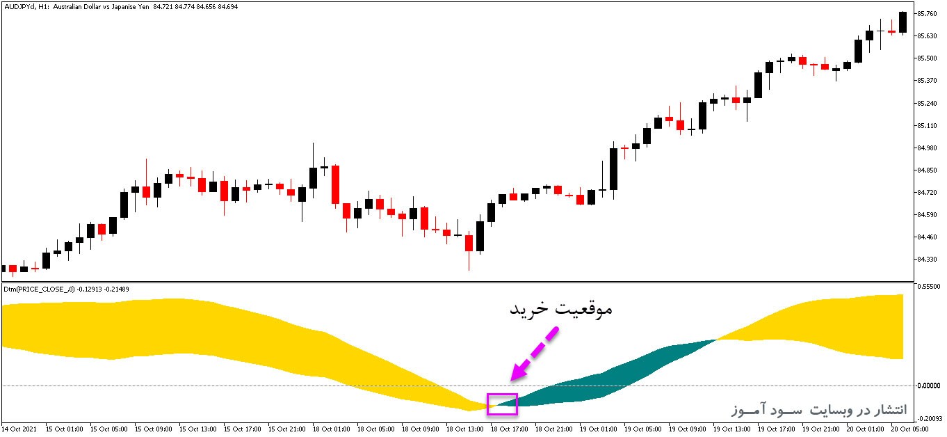 اندیکاتور تشخیص چرخش قیمت بازار با نام Dtm برای متاتریدر5