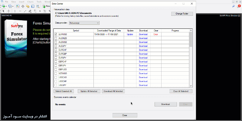 اکسپرت Soft4FX Forex Simulator جهت بک تست گرفتن از استراتژی ، اکسپرت یا اندیکاتور مورد نظر برای متاتریدر 4