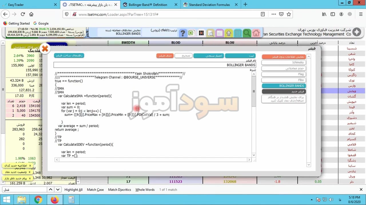 سیگنال باند بولینگر از اقای ابراهیمی